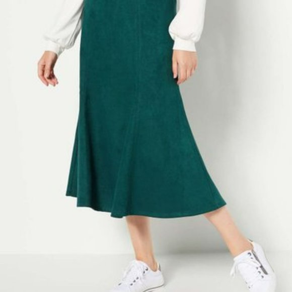 Jason Wu Dresses & Skirts - NWT J Jason Wu evergreen faux suede midi skirt small